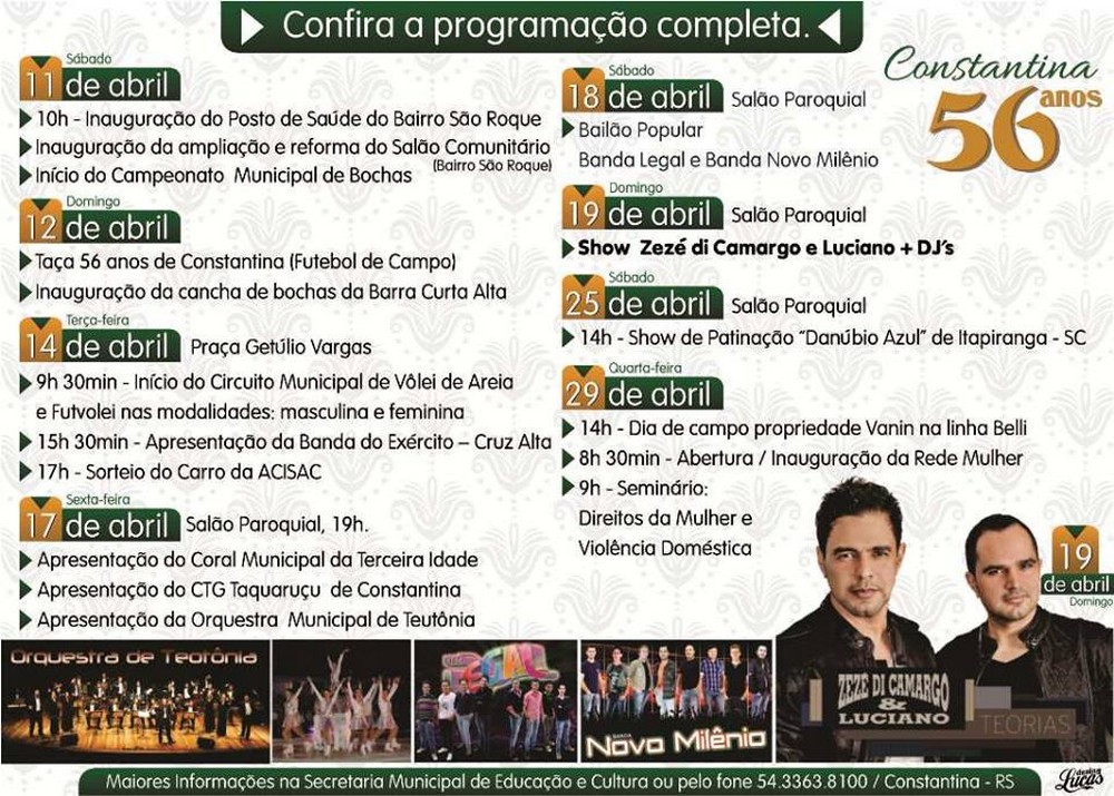 Programação Semana do Município 2015